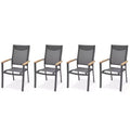 Amazonia 4-Piece Rust-Free Aluminum and Mesh Stacking Armchairs