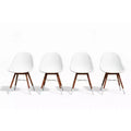 Amazonia 4-Piece Recycled Resin and Solid Wood legs Patio Dining Sidechair Set White