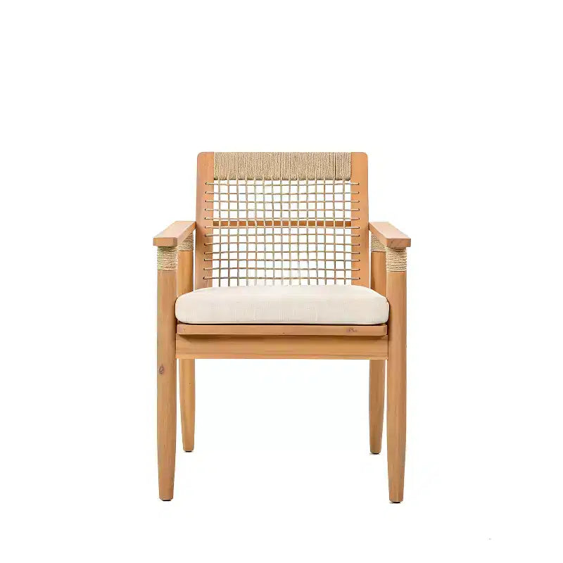 Christopher Knight Home Katia Chaises de salle à manger d'extérieur en bois d'acacia et corde tressée (lot de 2)