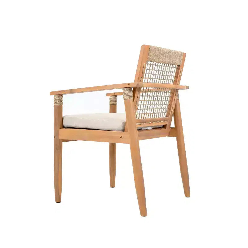 Christopher Knight Home Katia Chaises de salle à manger d'extérieur en bois d'acacia et corde tressée (lot de 2)