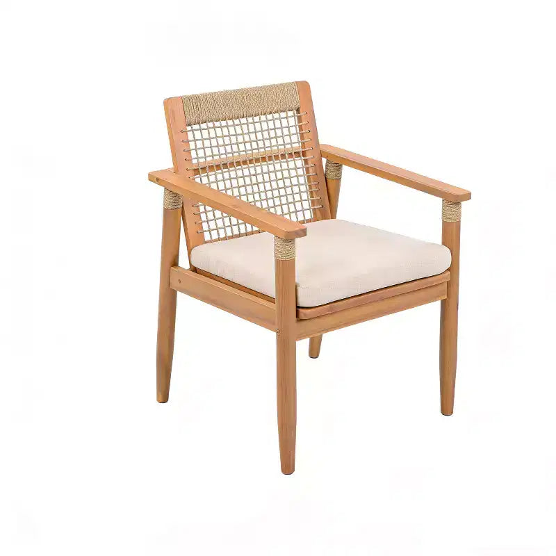 Christopher Knight Home Katia Chaises de salle à manger d'extérieur en bois d'acacia et corde tressée (lot de 2)