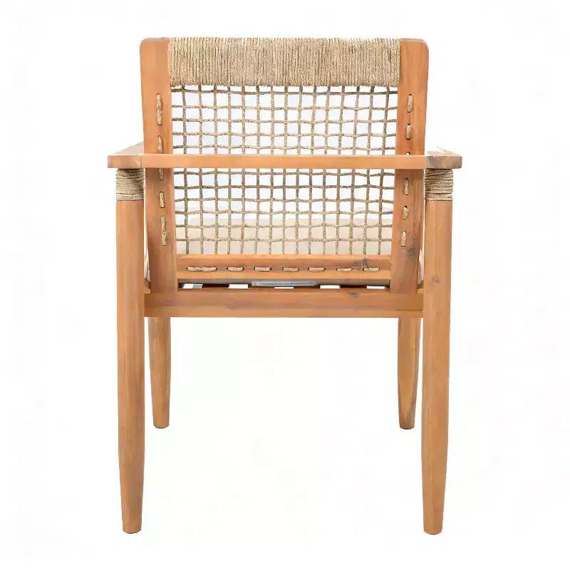 Christopher Knight Home Katia Chaises de salle à manger d'extérieur en bois d'acacia et corde tressée (lot de 2)