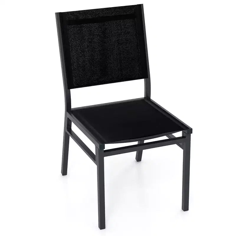 Costway Outdoor Dining Chairs w/ Breathable Seat Backrest Heavy-Duty Aluminum Frame
