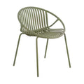 Patio Dining Chairs Stackable Chairs with Breathable Design Modern Simple Art Style (Set of 2),Metal Legs+Plastic backrest,Green