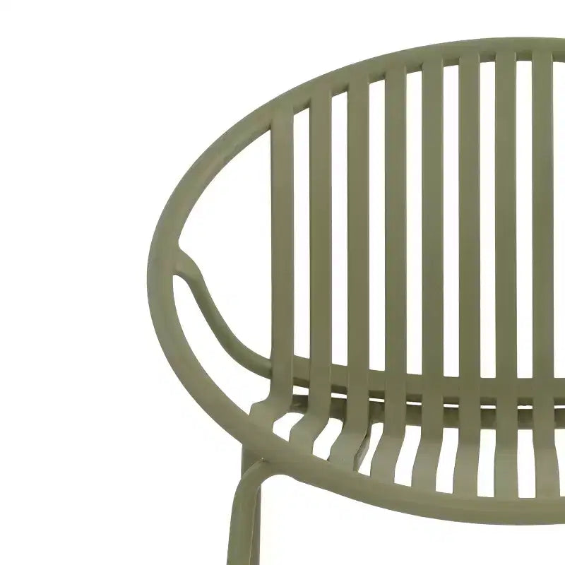 Chaises de salle à manger empilables avec dossier respirant, style artistique moderne et simple (lot de 2), pieds en métal + dossier en plastique, vert