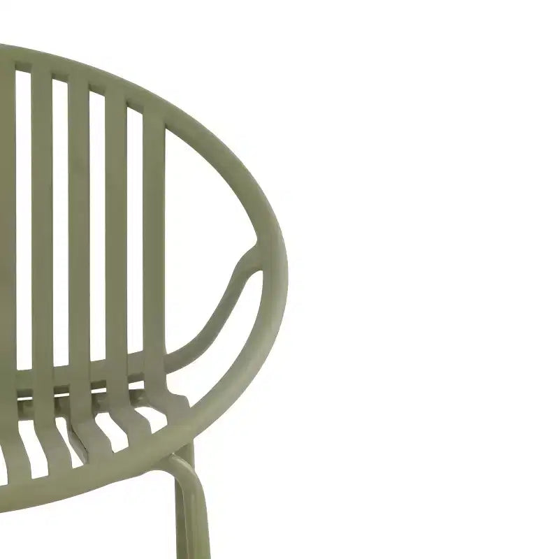 Chaises de salle à manger empilables avec dossier respirant, style artistique moderne et simple (lot de 2), pieds en métal + dossier en plastique, vert