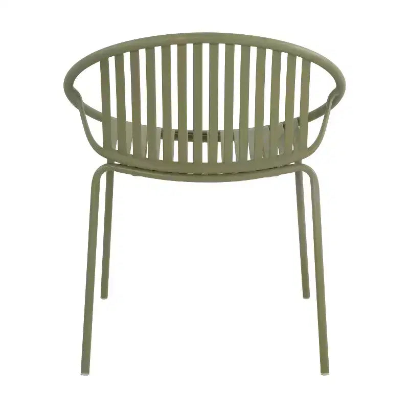 Chaises de salle à manger empilables avec dossier respirant, style artistique moderne et simple (lot de 2), pieds en métal + dossier en plastique, vert