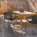 GDFStudio Harbor Outdoor Stackable Steel Dining Chair with Black Rope (Set of 2 )