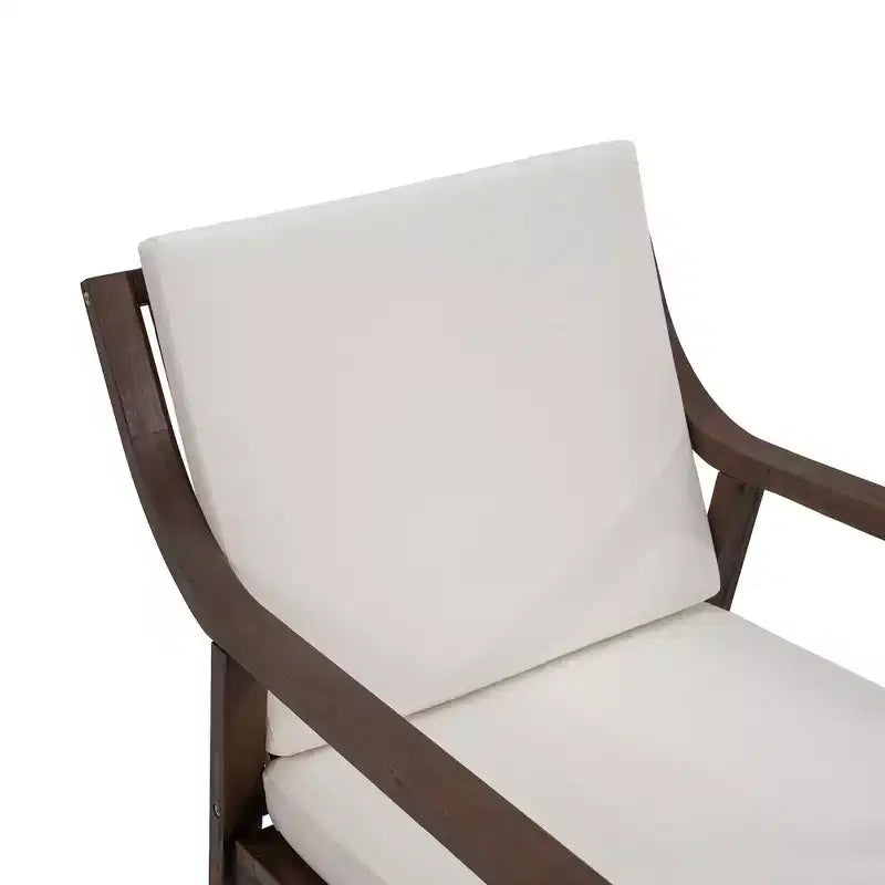 Lot de 2 chaises de salle à manger d'extérieur Whisen, chaises de salle à manger de patio avec accoudoirs et coussins, bois d'acacia, design ergonomique