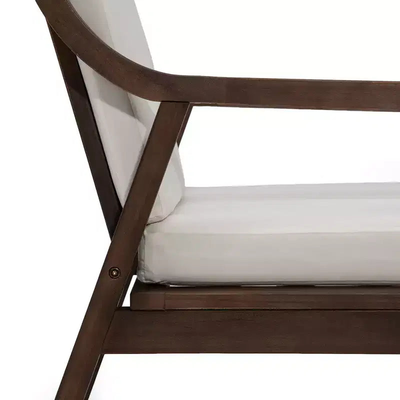 Lot de 2 chaises de salle à manger d'extérieur Whisen, chaises de salle à manger de patio avec accoudoirs et coussins, bois d'acacia, design ergonomique