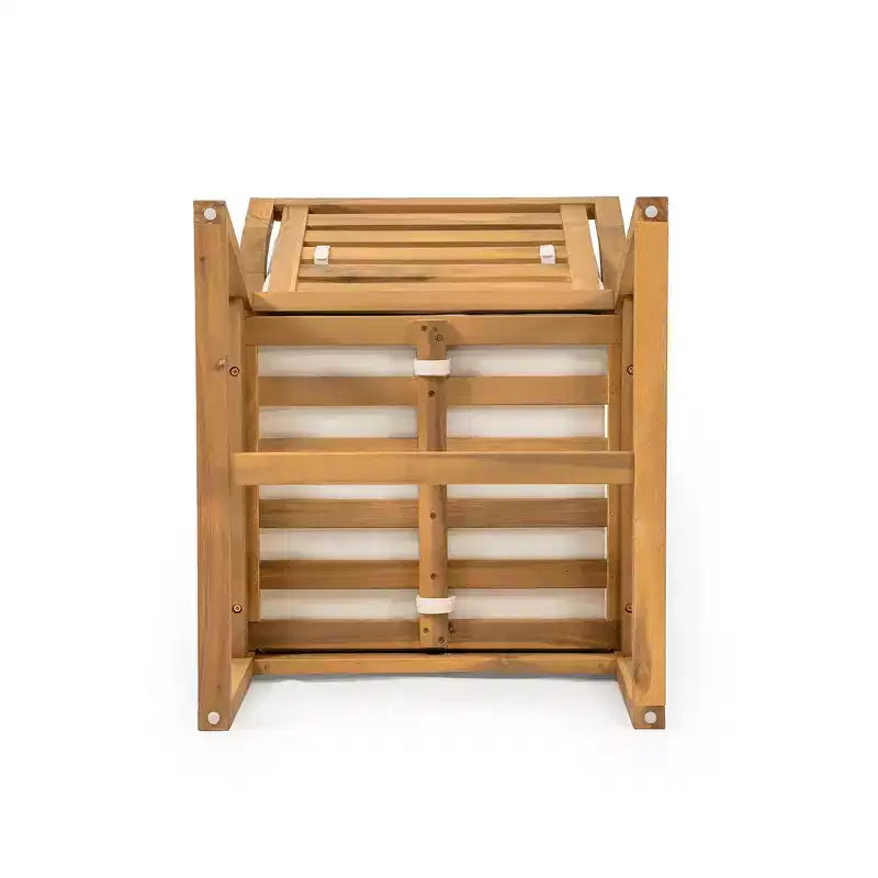 Lot de 2 chaises de salle à manger d'extérieur Whisen, chaises de salle à manger de patio avec accoudoirs et coussins, bois d'acacia, design ergonomique