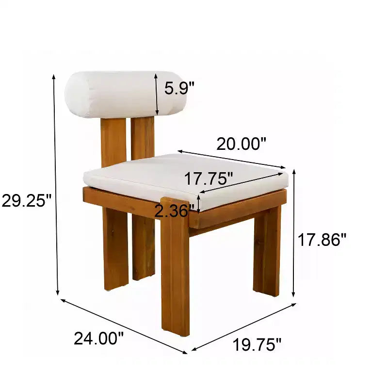 Christopher Knight Home Ayesha – Chaises de salle à manger modernes en acacia rembourrées pour patio (lot de 2)