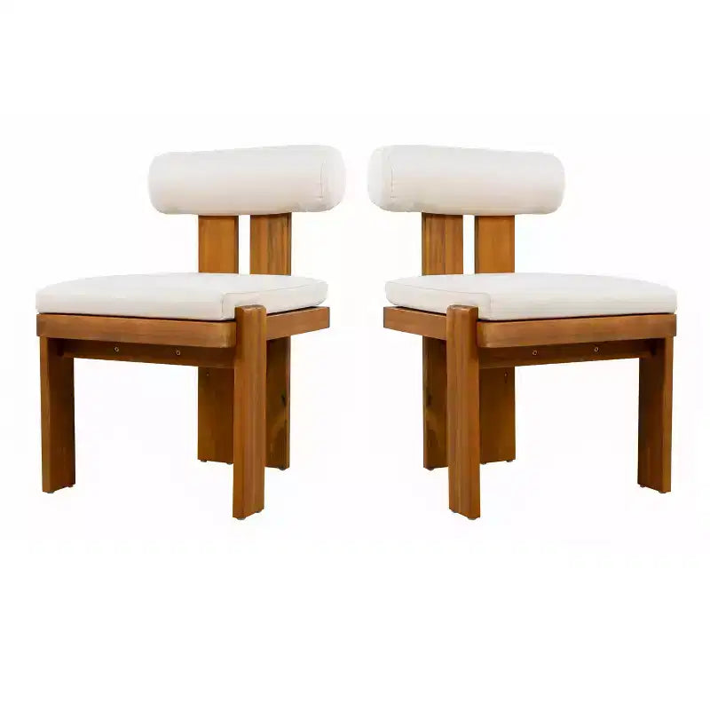 Christopher Knight Home Ayesha – Chaises de salle à manger modernes en acacia rembourrées pour patio (lot de 2)