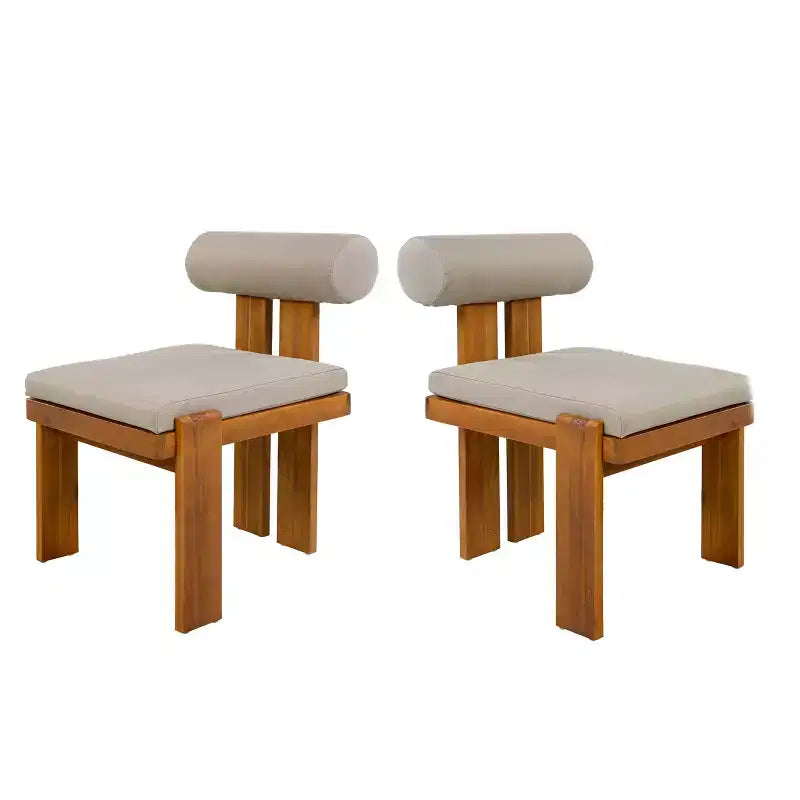 Christopher Knight Home Ayesha – Chaises de salle à manger modernes en acacia rembourrées pour patio (lot de 2)