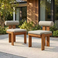 Christopher Knight Home Ayesha Modern Acacia Upholstered Patio Dining Chairs (Set of 2)