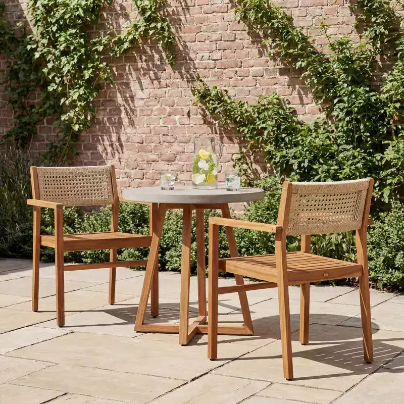 Christopher Knight Home Samira Chaises de salle à manger ajourées en bois d'acacia rustique et osier (Lot de 2)
