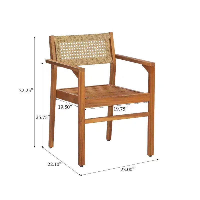 Christopher Knight Home Samira Chaises de salle à manger ajourées en bois d'acacia rustique et osier (Lot de 2)