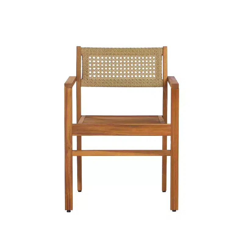 Christopher Knight Home Samira Chaises de salle à manger ajourées en bois d'acacia rustique et osier (Lot de 2)