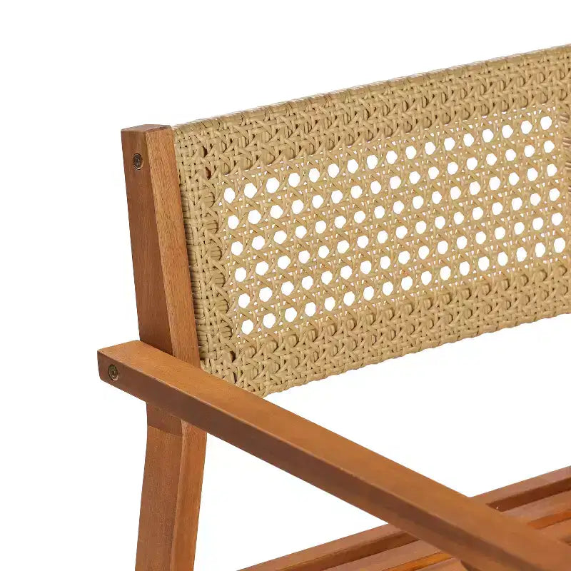 Christopher Knight Home Samira Chaises de salle à manger ajourées en bois d'acacia rustique et osier (Lot de 2)