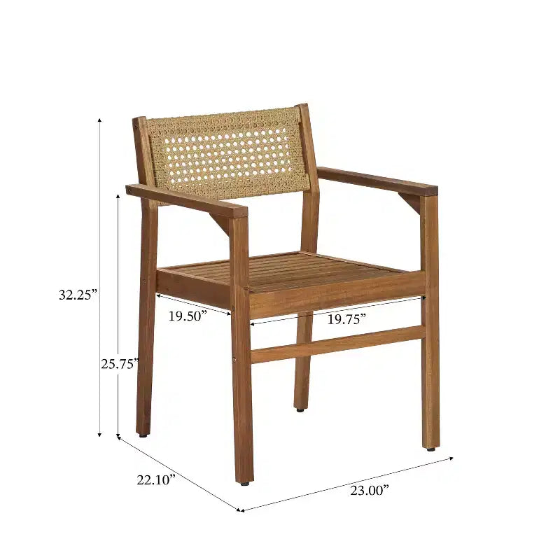 Christopher Knight Home Samira Chaises de salle à manger ajourées en bois d'acacia rustique et osier (Lot de 2)