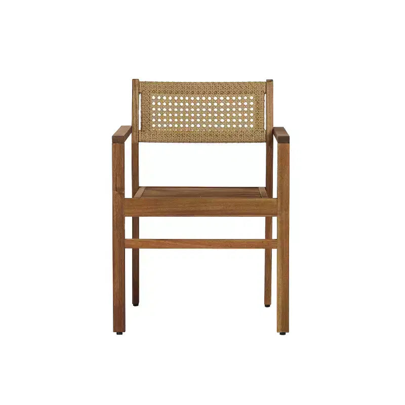 Christopher Knight Home Samira Chaises de salle à manger ajourées en bois d'acacia rustique et osier (Lot de 2)