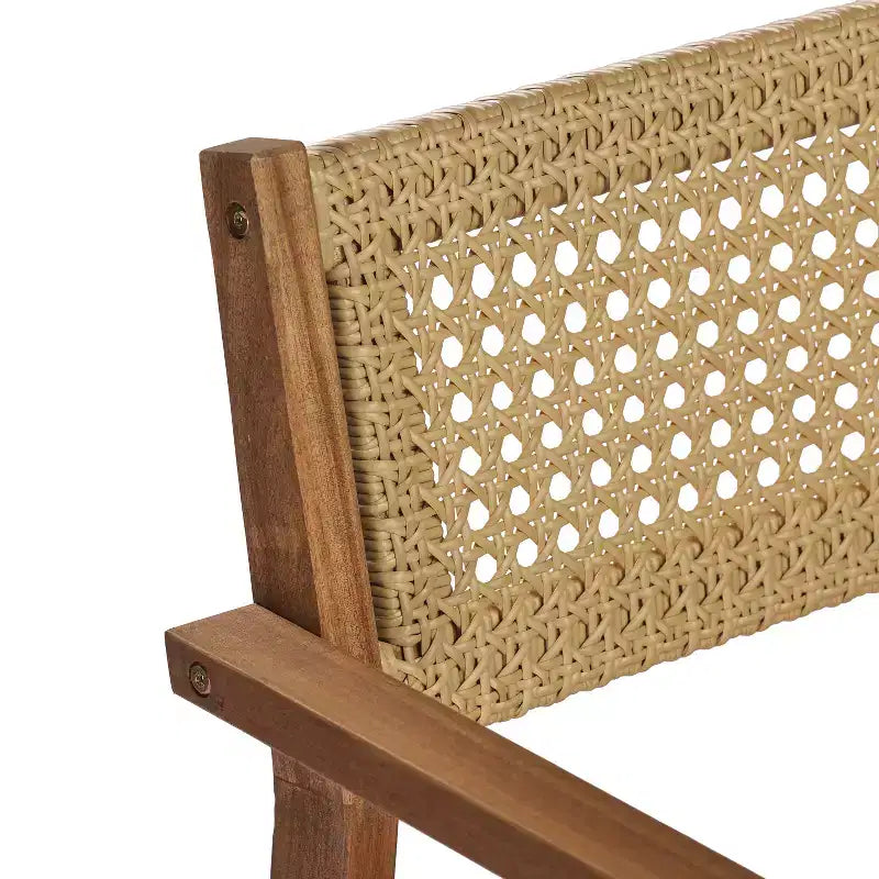 Christopher Knight Home Samira Chaises de salle à manger ajourées en bois d'acacia rustique et osier (Lot de 2)