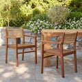 Christopher Knight Home Samira Rustic Acacia Wood Wicker Slatted Dining Chairs (Set of 2)