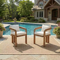 Christopher Knight Home Thabo Modern Patio Acacia Wood Dining Chairs with Cushion (Set of 2)