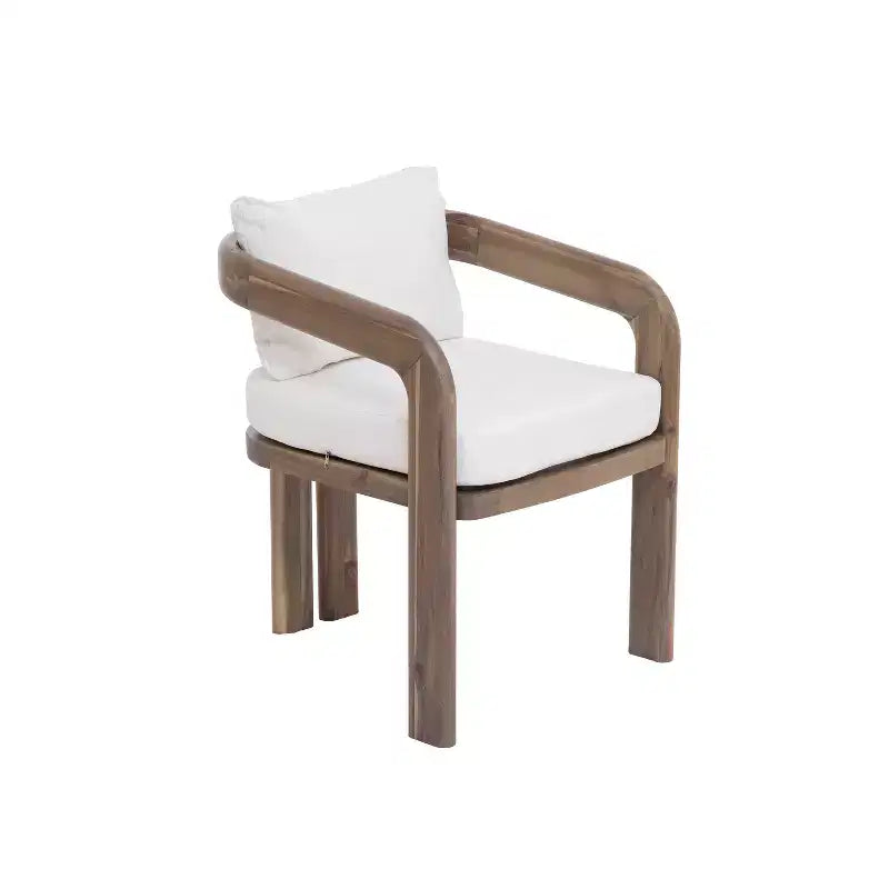 Christopher Knight Home Thabo, chaises de salle à manger modernes en bois d'acacia avec coussin, pour terrasse (lot de 2)