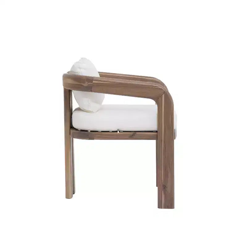 Christopher Knight Home Thabo, chaises de salle à manger modernes en bois d'acacia avec coussin, pour terrasse (lot de 2)
