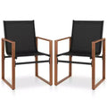 Costway 2 PCS Outdoor Dining Chairs Patio Furniture Chair w/ Breathable Seat & Backrest