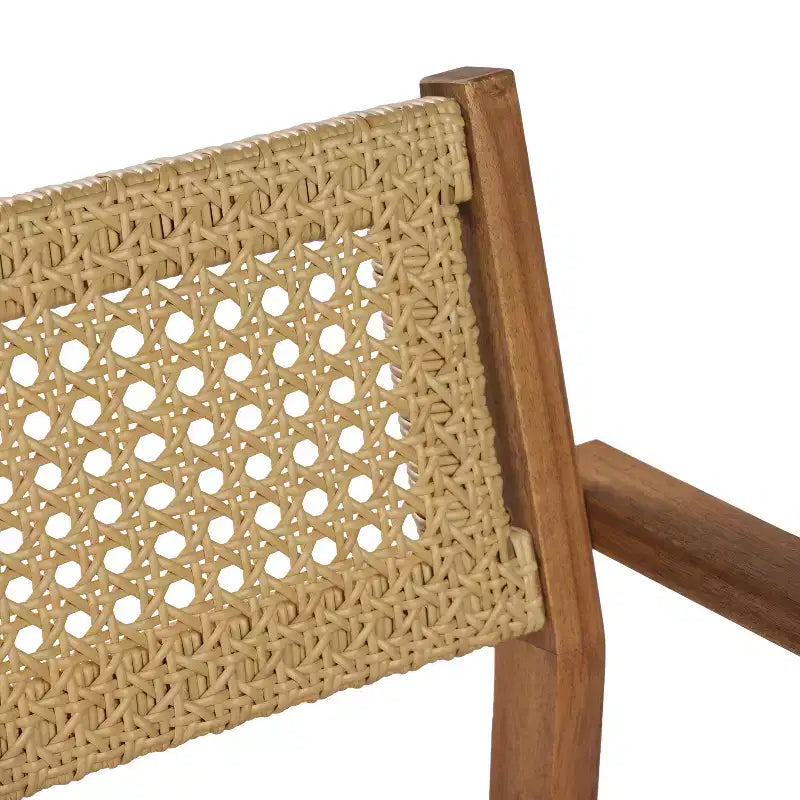 Christopher Knight Home Lior Chaises de salle à manger ajourées rustiques en bois d'acacia et osier (lot de 4)