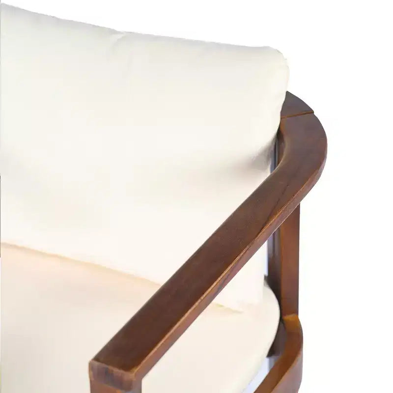 Chaise de salle à manger d'extérieur moderne Christopher Knight Home Bruce en bois d'acacia avec coussins