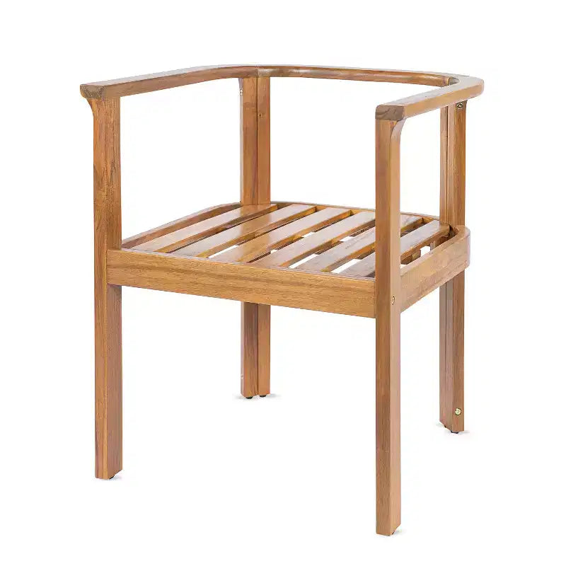 Chaise de salle à manger d'extérieur moderne Christopher Knight Home Bruce en bois d'acacia avec coussins
