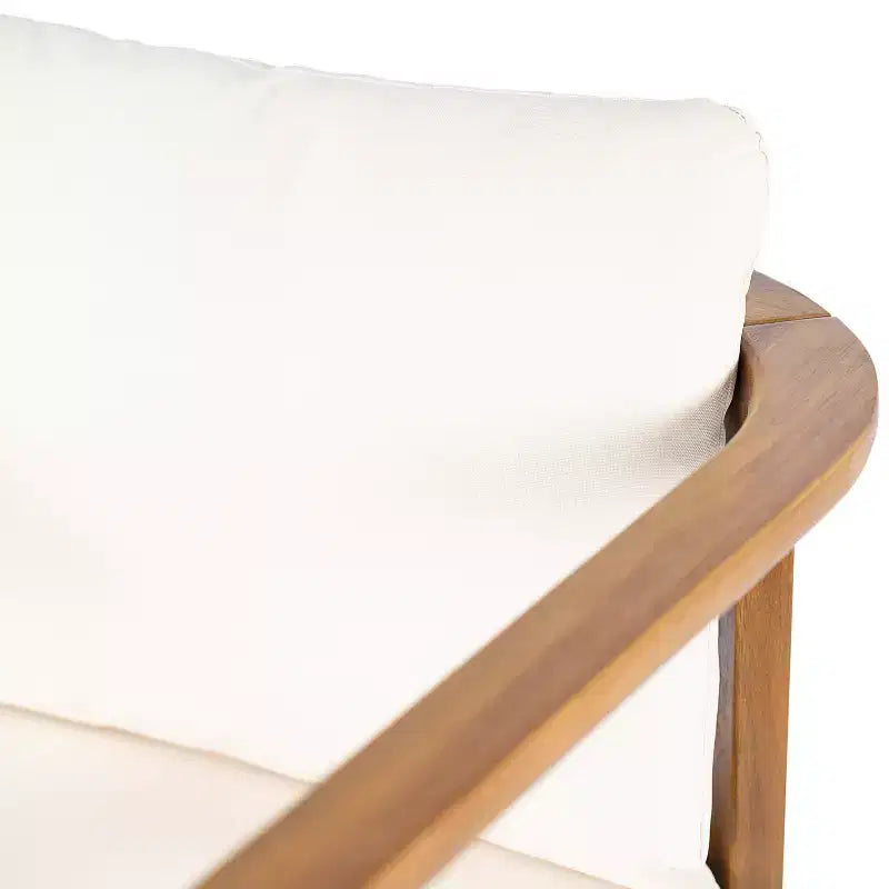 Chaise de salle à manger d'extérieur moderne Christopher Knight Home Bruce en bois d'acacia avec coussins