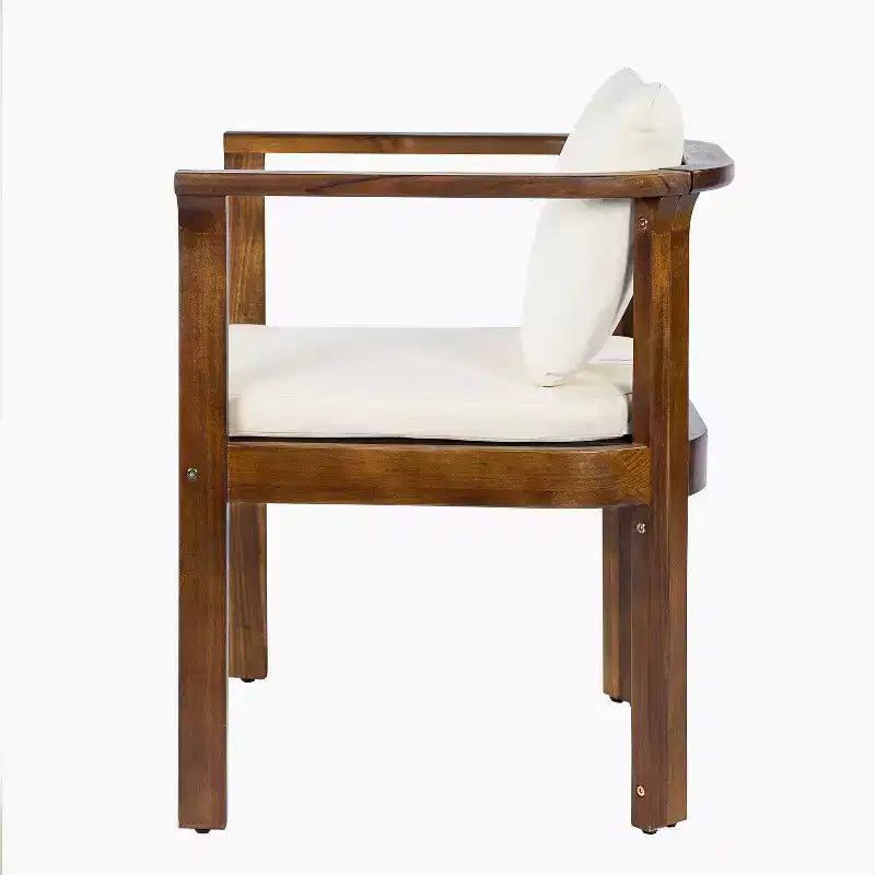 Chaise de salle à manger d'extérieur moderne Christopher Knight Home Bruce en bois d'acacia avec coussins