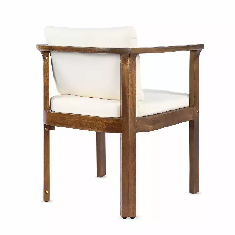 Chaise de salle à manger d'extérieur moderne Christopher Knight Home Bruce en bois d'acacia avec coussins