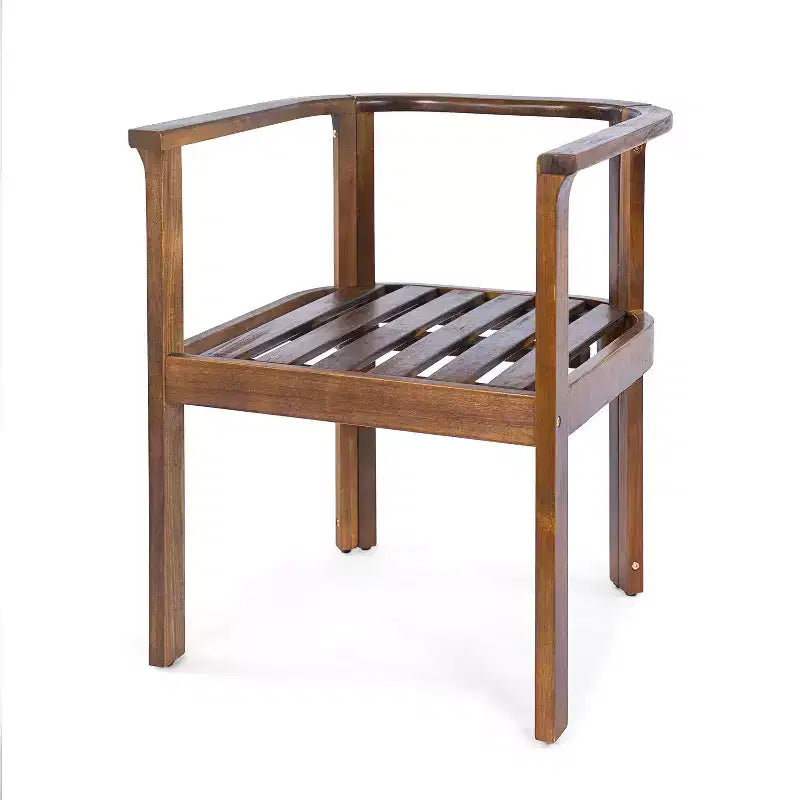 Chaise de salle à manger d'extérieur moderne Christopher Knight Home Bruce en bois d'acacia avec coussins