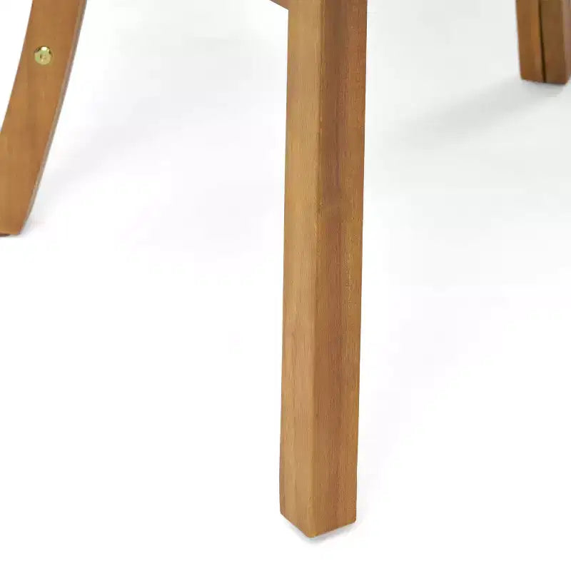 Chic Crate Lot de 2 chaises de salle à manger d'extérieur en bois avec coussins crème, finition teck, sièges de patio résistants aux intempéries