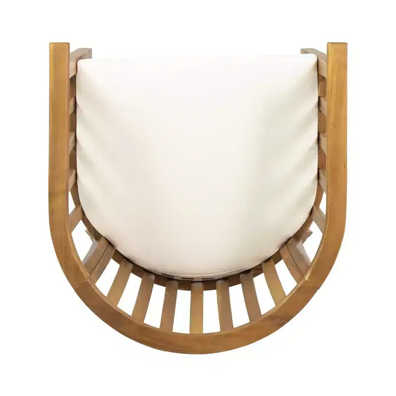 Chic Crate Lot de 2 chaises de salle à manger d'extérieur en bois avec coussins crème, finition teck, sièges de patio résistants aux intempéries