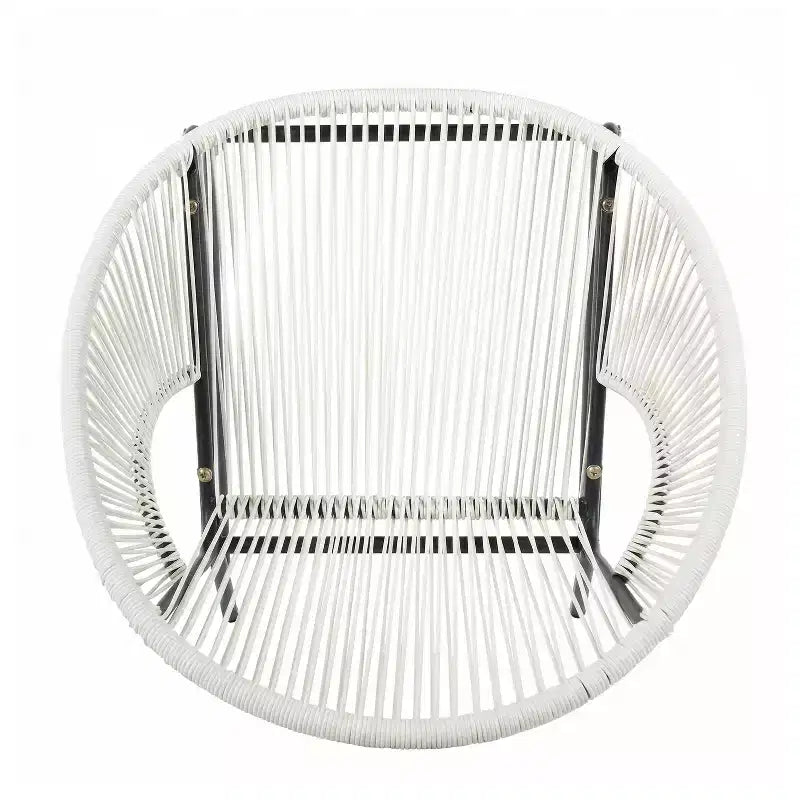 Lot de 2 chaises de salle à manger d'extérieur, chaises de patio avec dossier en rotin et cadre en fer - ModernLuxe