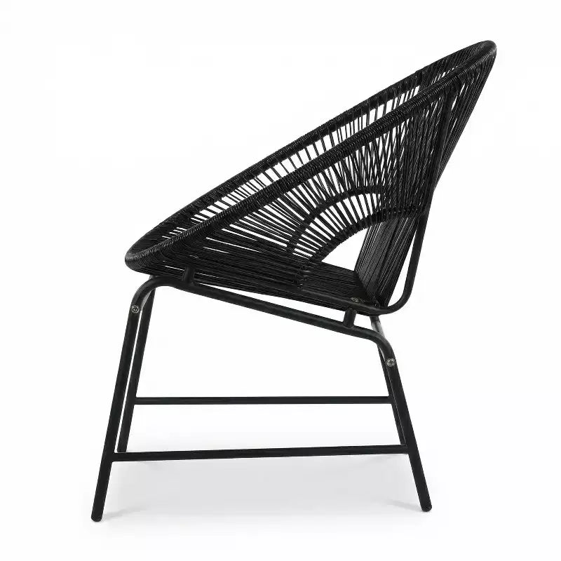 Lot de 2 chaises de salle à manger d'extérieur, chaises de patio avec dossier en rotin et cadre en fer - ModernLuxe