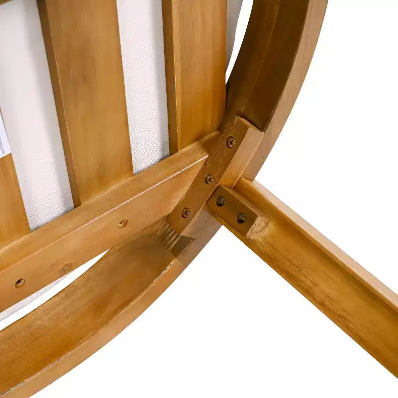 Chaises de salle à manger d'extérieur en bois d'acacia ModernLuxe, chaise d'appoint rembourrée pour patio avec dossier incurvé - Lot de 2