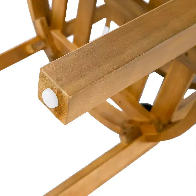 Chaises de salle à manger d'extérieur en bois d'acacia ModernLuxe, chaise d'appoint rembourrée pour patio avec dossier incurvé - Lot de 2