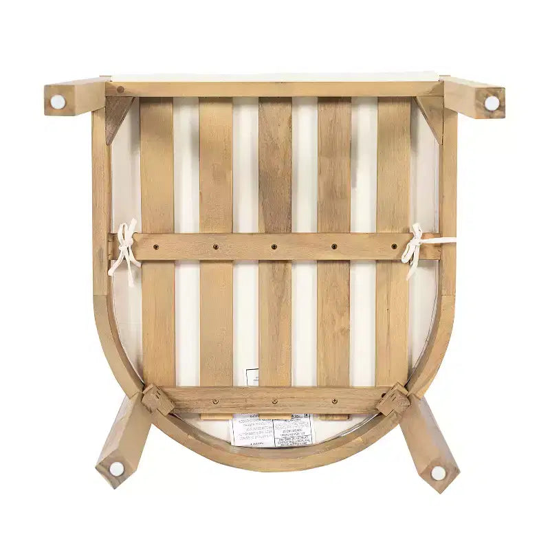Chaises de salle à manger d'extérieur en bois d'acacia ModernLuxe, chaise d'appoint rembourrée pour patio avec dossier incurvé - Lot de 2