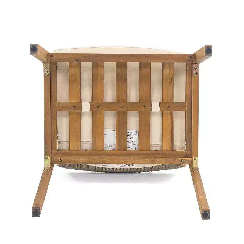 Chaises de salle à manger d'extérieur ModernLuxe, chaises d'appoint de terrasse en bois d'acacia avec corde en treillis - Lot de 2