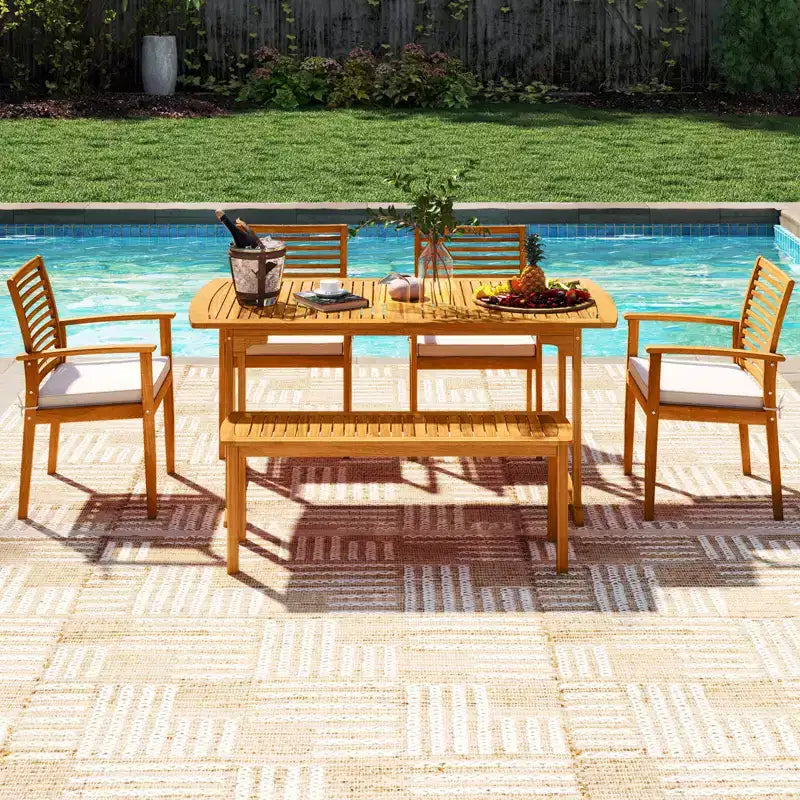 Costway Lot de 2 chaises de salle à manger de terrasse avec coussin rembourré amovible et dossier à lattes
