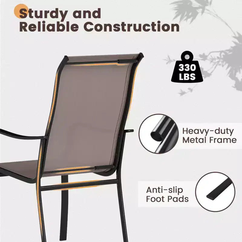 Costway Lot de 2/4 chaises de salle à manger de jardin avec dossier haut et assise large