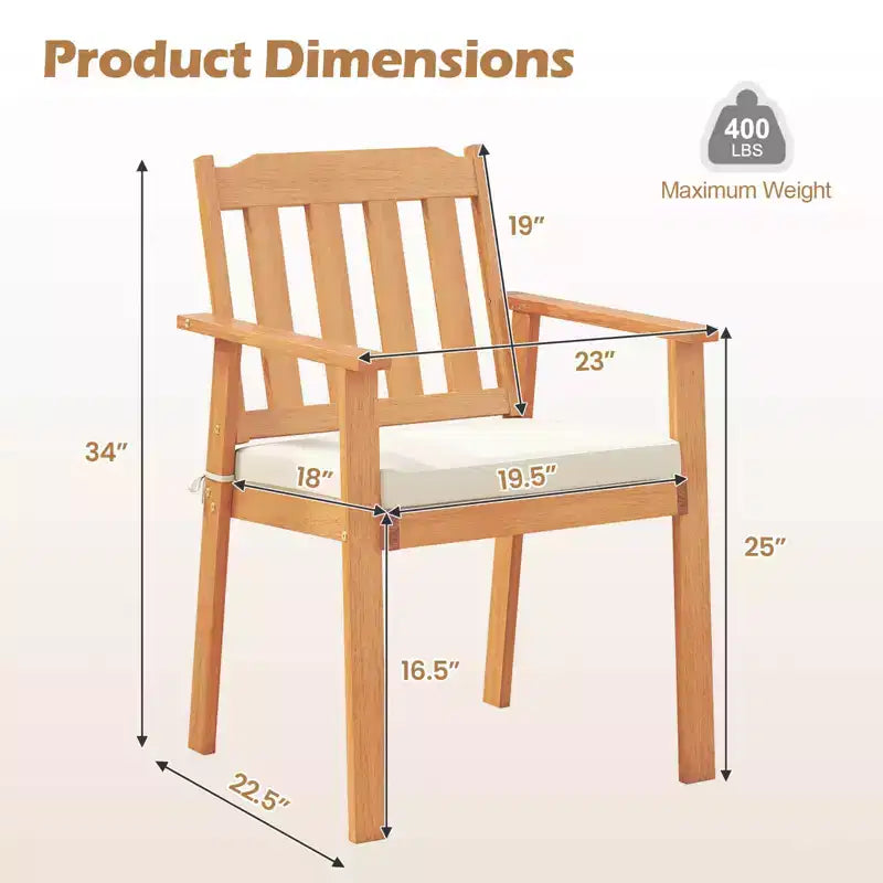 Chaises de salle à manger de patio Costway (2 ou 4 pièces) avec coussin rembourré amovible, accoudoirs et dossier à lattes