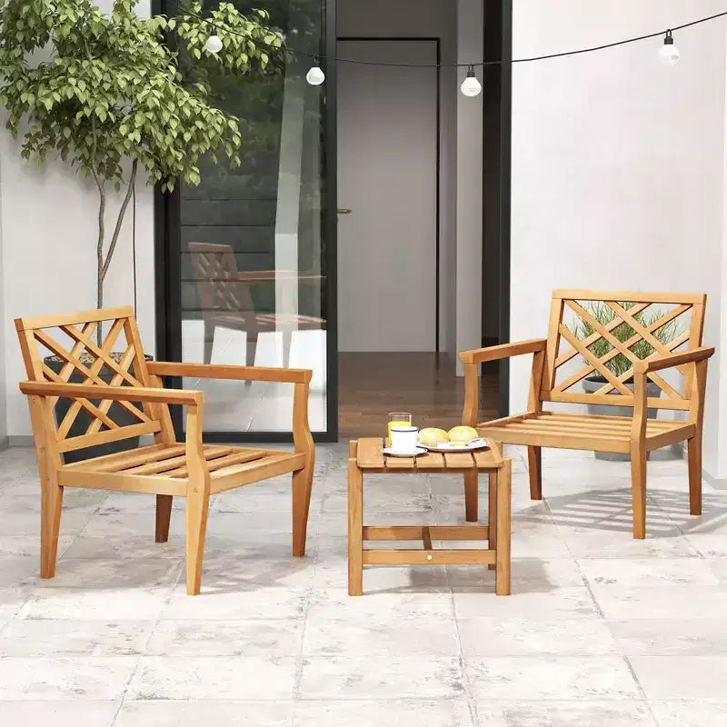 Lot de 2 chaises de salle à manger Costway avec dossier et accoudoirs confortables, assise à lattes et pieds solides